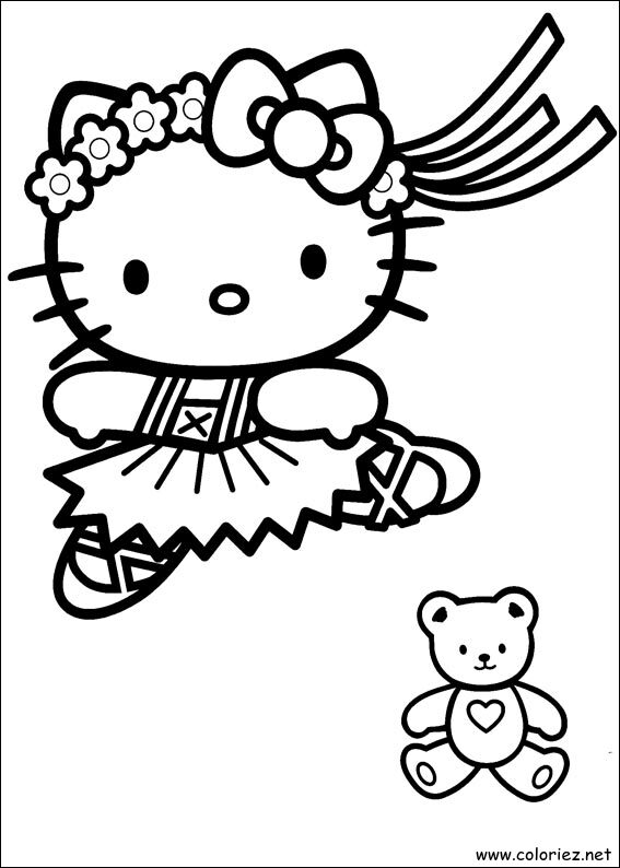 Coloriage de Hello Kitty à imprimer !