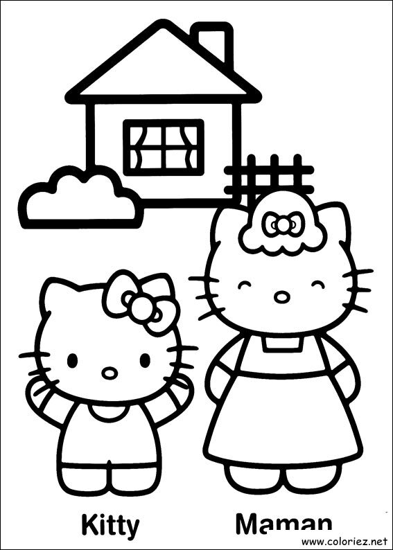 Coloriage de Hello Kitty à imprimer !
