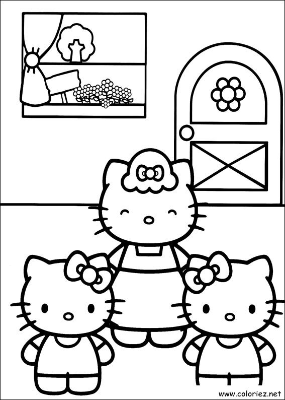 Coloriage de Hello Kitty à imprimer !