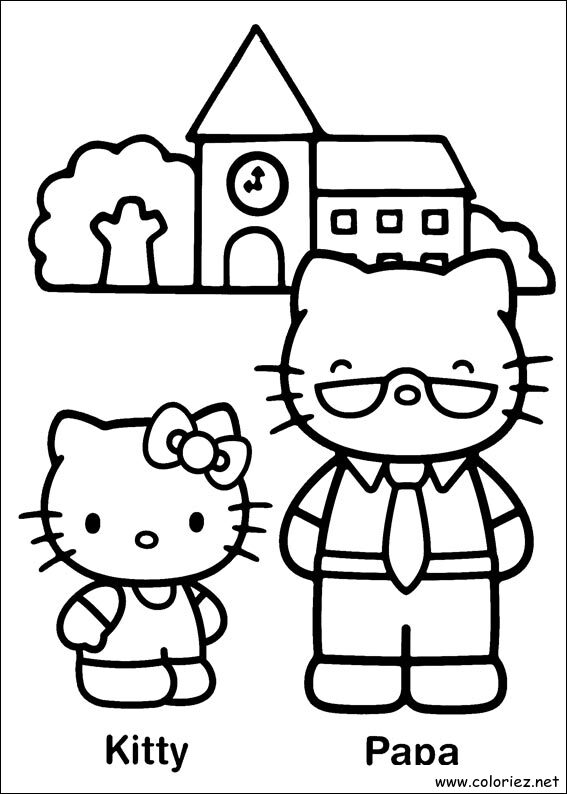 Coloriage de Hello Kitty à imprimer !