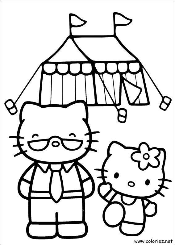 Coloriage de Hello Kitty à imprimer !