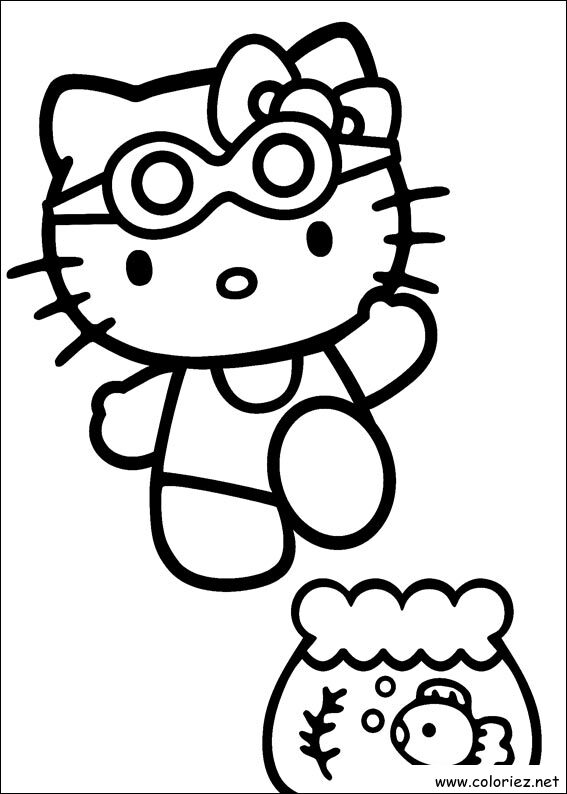Coloriage de Hello Kitty à imprimer !