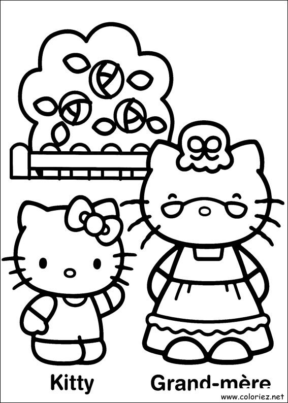 Coloriage de Hello Kitty à imprimer !