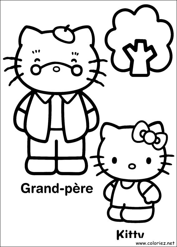 Coloriage de Hello Kitty à imprimer !