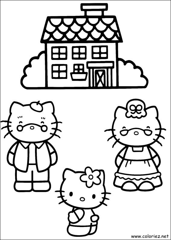 Coloriage de Hello Kitty à imprimer !