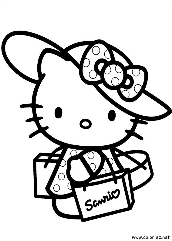 Coloriage de Hello Kitty à imprimer !