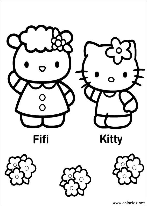 Coloriage de Hello Kitty à imprimer !