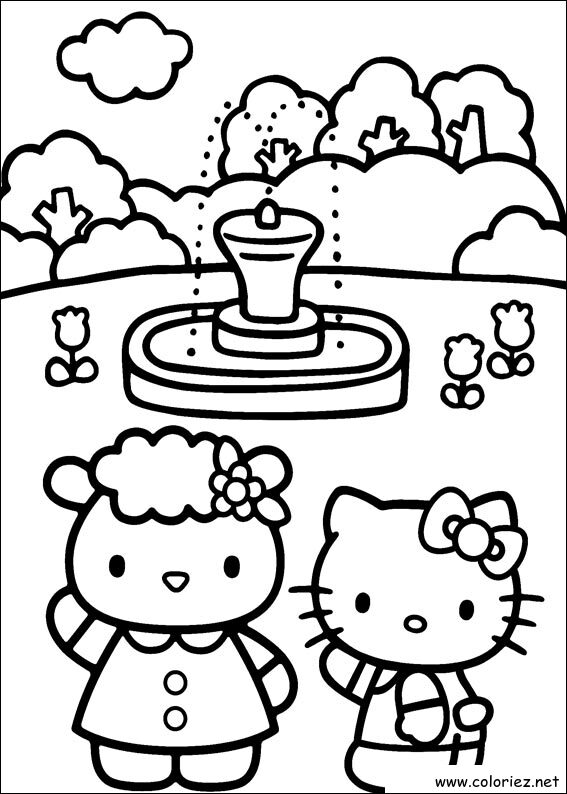 Coloriage de Hello Kitty à imprimer !