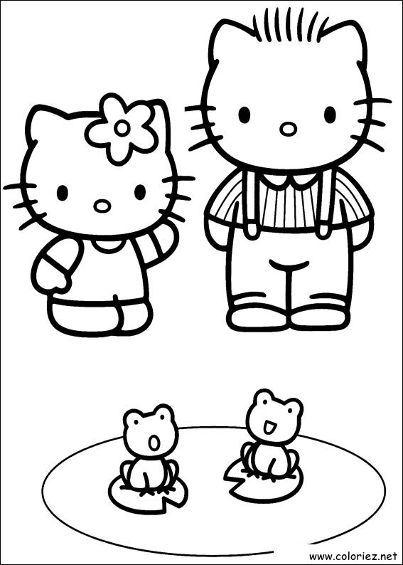 Coloriage de Hello Kitty à imprimer !