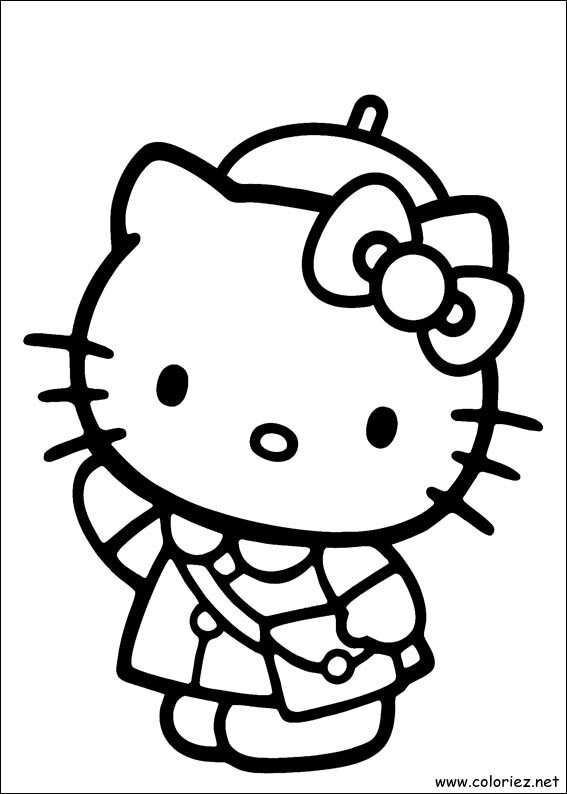 Coloriage de Hello Kitty à imprimer !