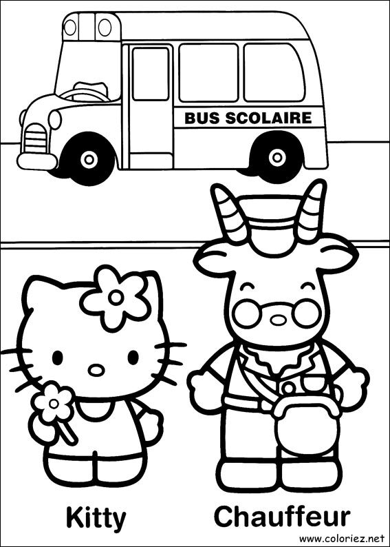 Coloriage de Hello Kitty à imprimer !