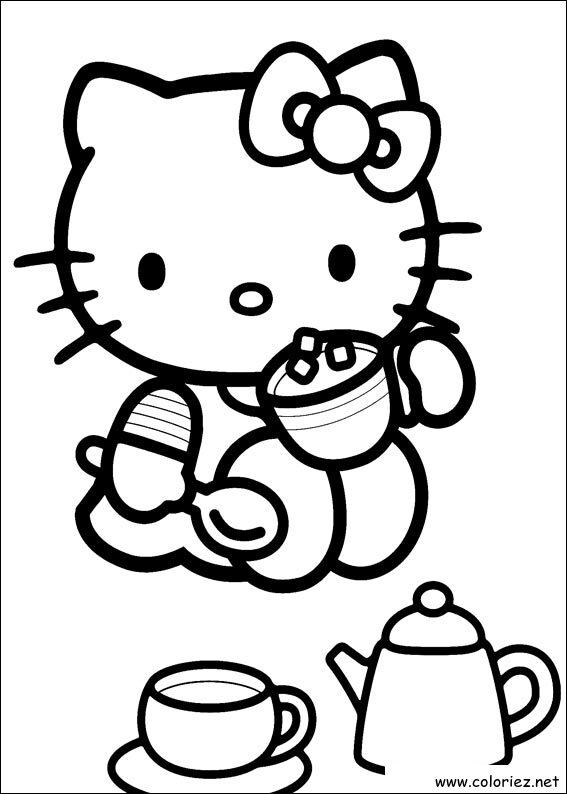 Coloriage de Hello Kitty à imprimer !