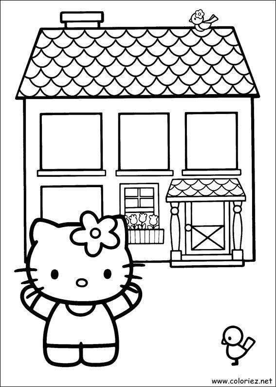 Coloriage de Hello Kitty à imprimer !