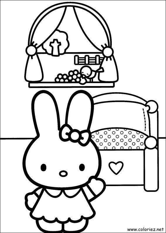 Coloriage de Hello Kitty à imprimer !