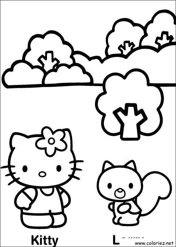 Coloriage de Hello Kitty à imprimer !