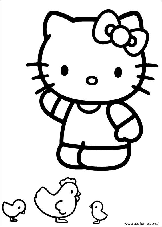 Coloriage de Hello Kitty à imprimer !