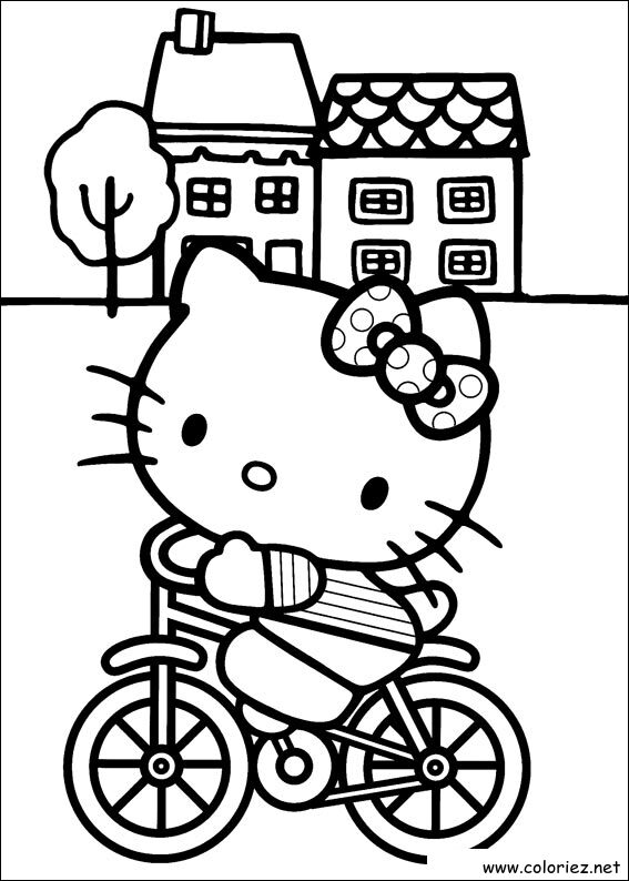 Coloriage de Hello Kitty à imprimer !
