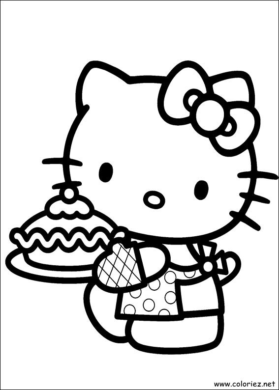 Coloriage de Hello Kitty à imprimer !