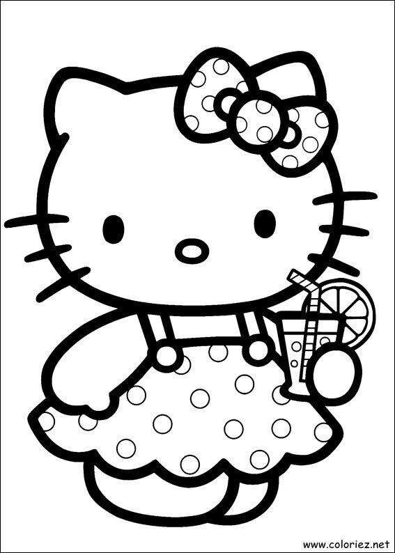 Coloriage de Hello Kitty à imprimer !