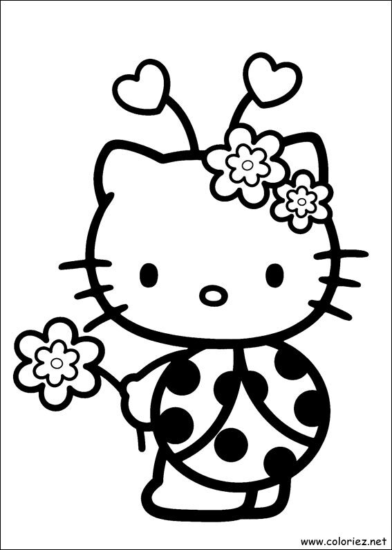 Coloriage de Hello Kitty à imprimer !