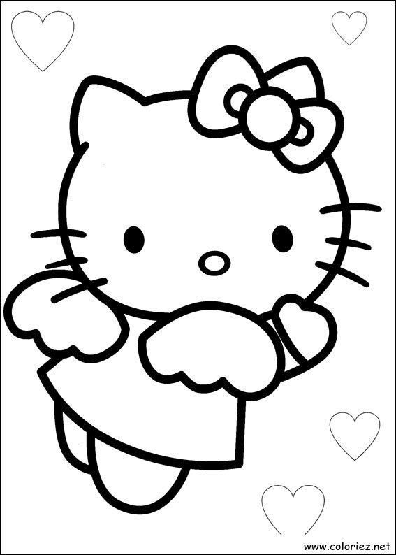 Coloriage de Hello Kitty à imprimer !