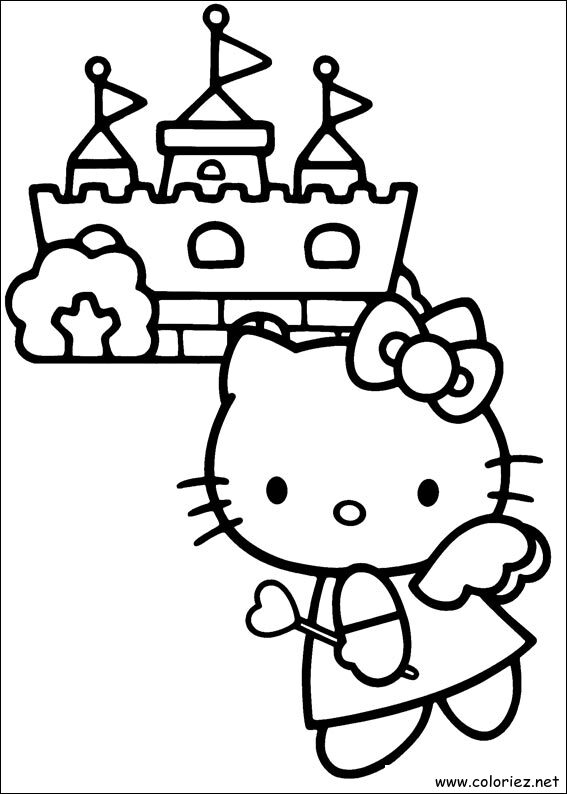 Coloriage de Hello Kitty à imprimer !