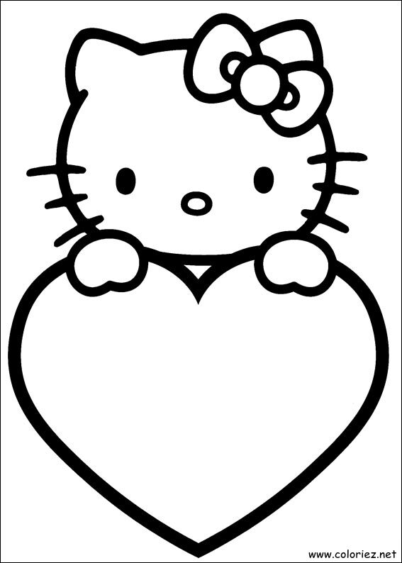 Coloriage de Hello Kitty à imprimer !