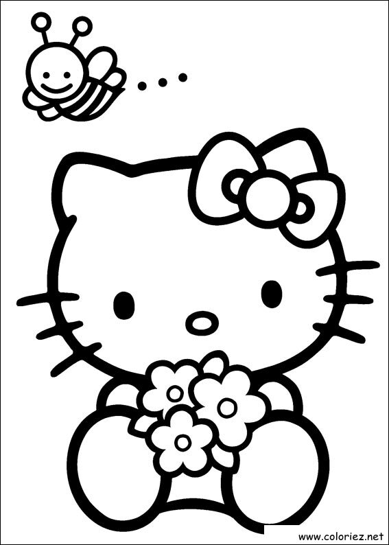 Coloriage de Hello Kitty à imprimer !