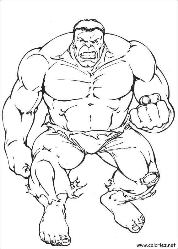 Coloriage de Hulk à imprimer