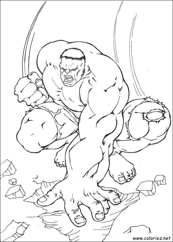 Coloriage de Hulk à imprimer