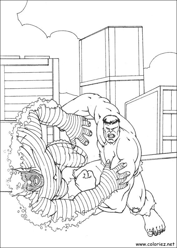 Coloriage de Hulk à imprimer