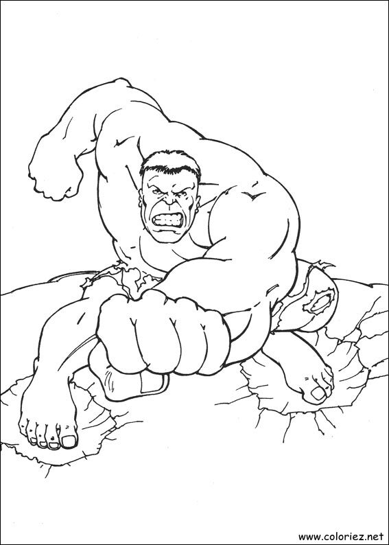 Coloriage de Hulk à imprimer