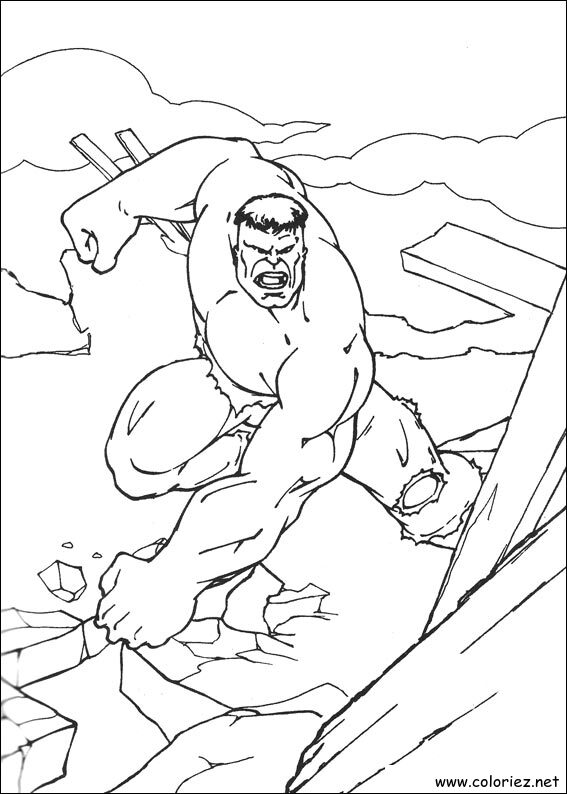 Coloriage de Hulk à imprimer