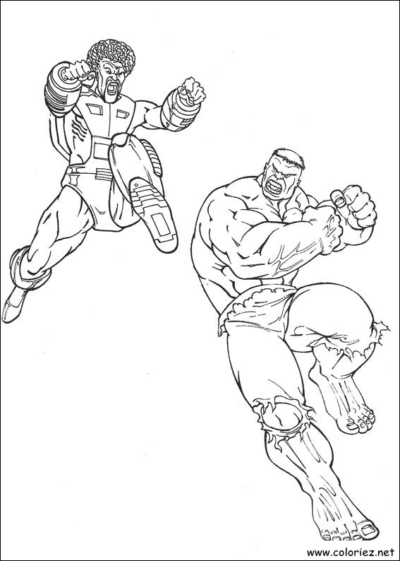 Coloriage de Hulk à imprimer