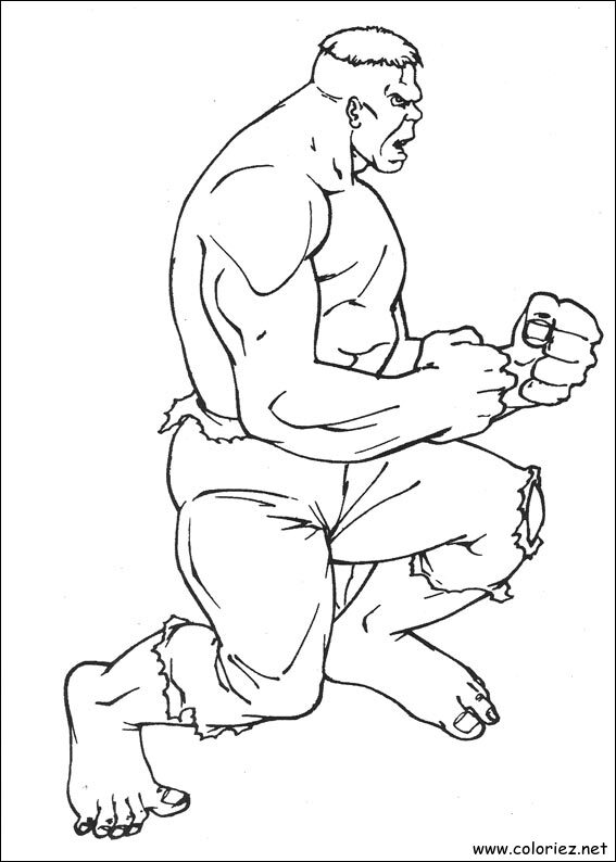 Coloriage de Hulk à imprimer