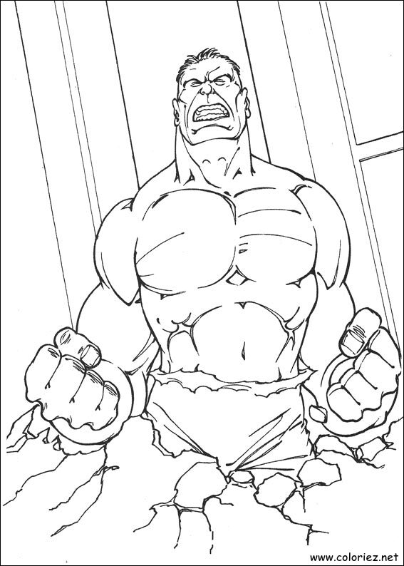 Coloriage de Hulk à imprimer
