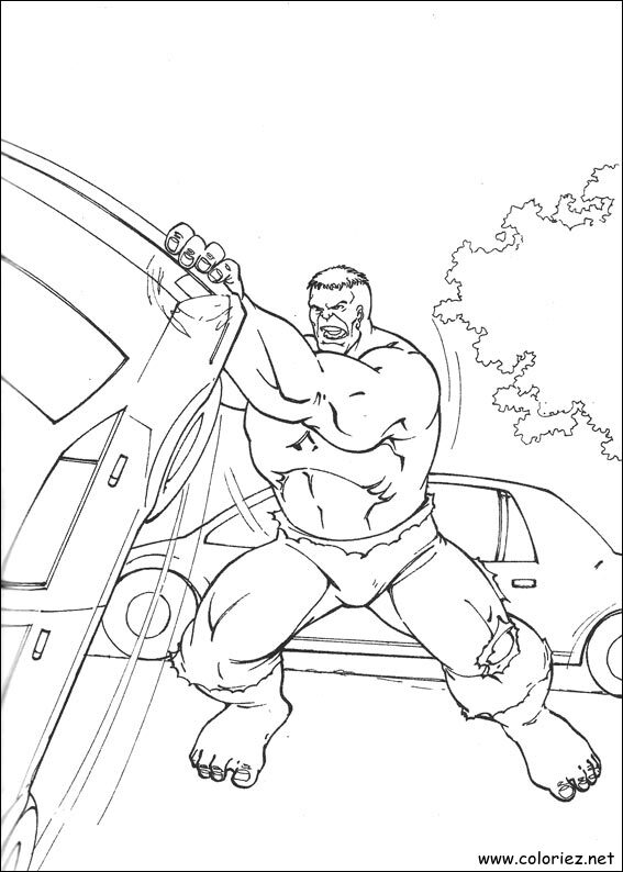 Coloriage de Hulk à imprimer