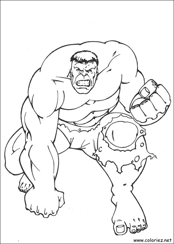 Coloriage de Hulk à imprimer