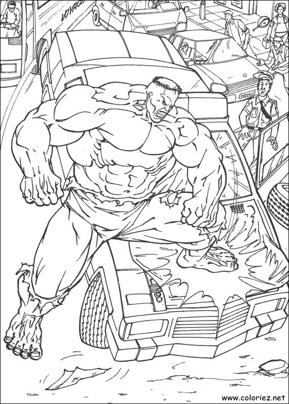 Coloriage de Hulk à imprimer