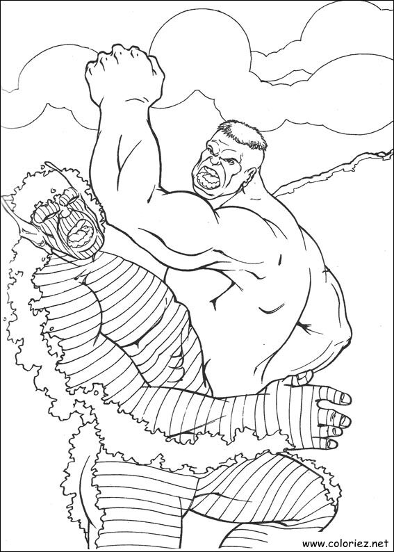 Coloriage de Hulk à imprimer