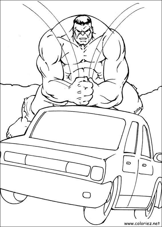 Coloriage de Hulk à imprimer