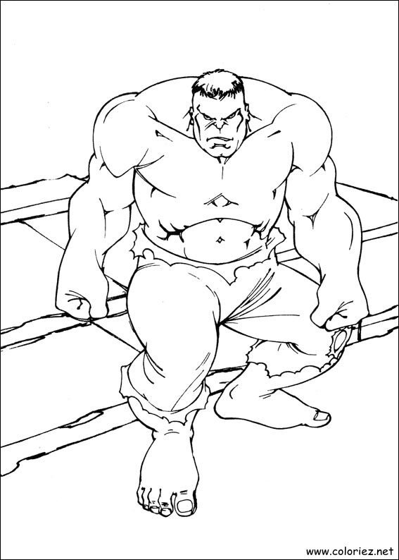 Coloriage de Hulk à imprimer