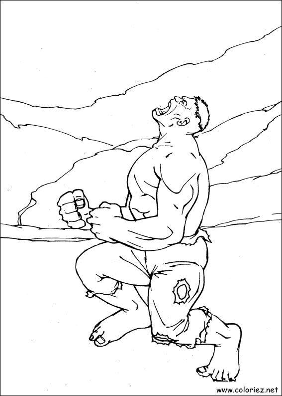 Coloriage de Hulk à imprimer