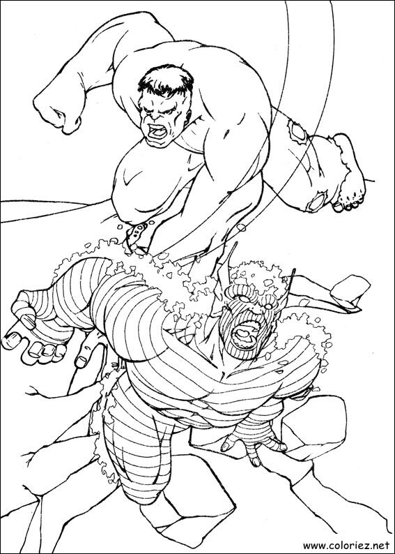 Coloriage de Hulk à imprimer