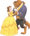 Dessin de La Belle et la Bête à colorier