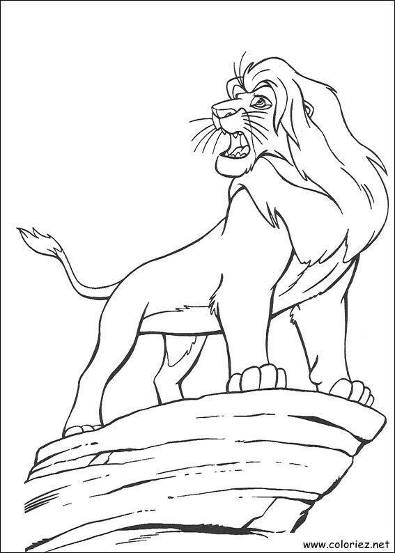 Coloriage de Le roi lion à imprimer !