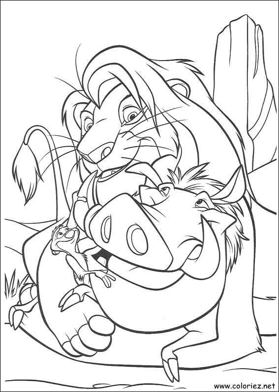 Coloriage de Le roi lion à imprimer !