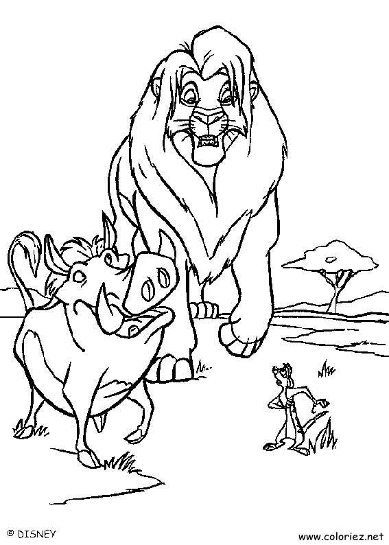 Coloriage de Le roi lion à imprimer !