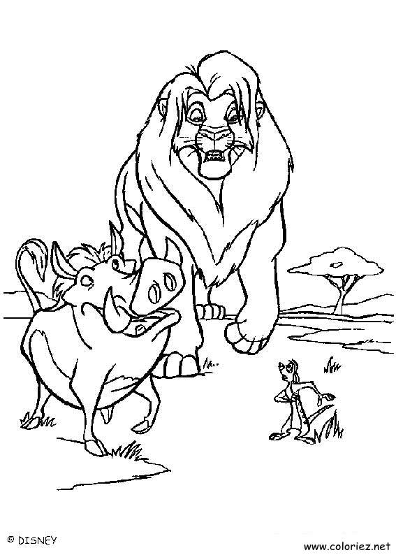 Coloriage de Le roi lion à imprimer !
