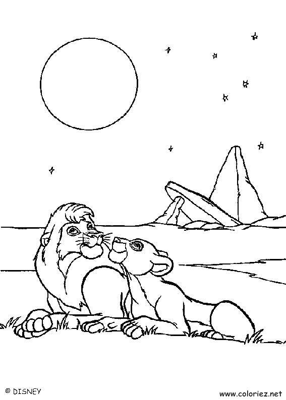 Coloriage de Le roi lion à imprimer !
